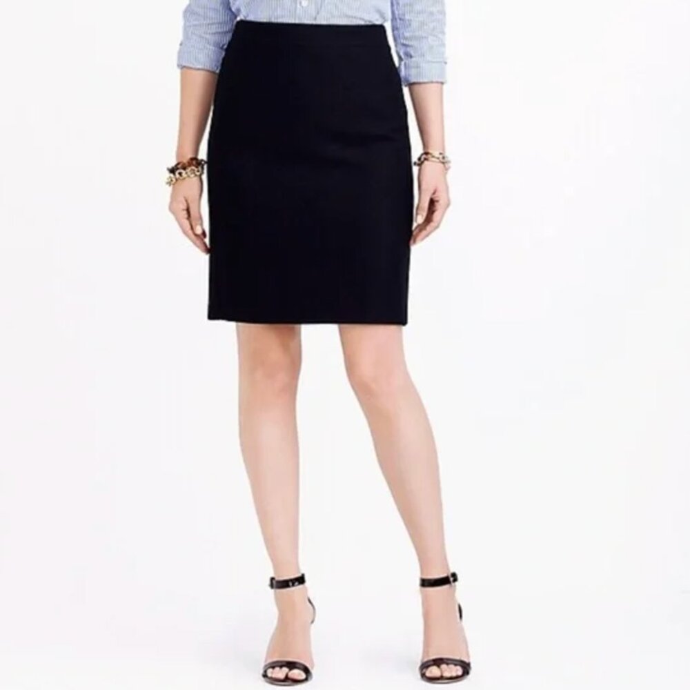 J.Crew Black Wool The Pencil Skirt